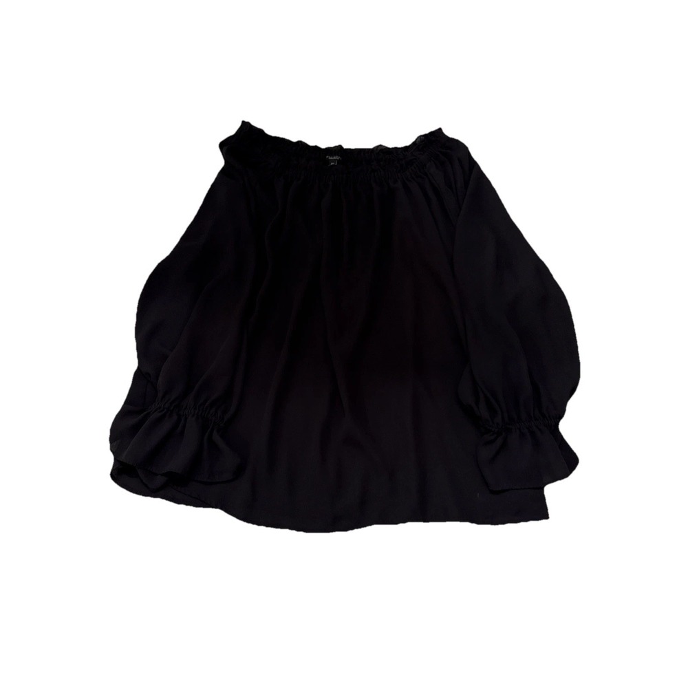 talbots 2x black long sleeve blouse‎